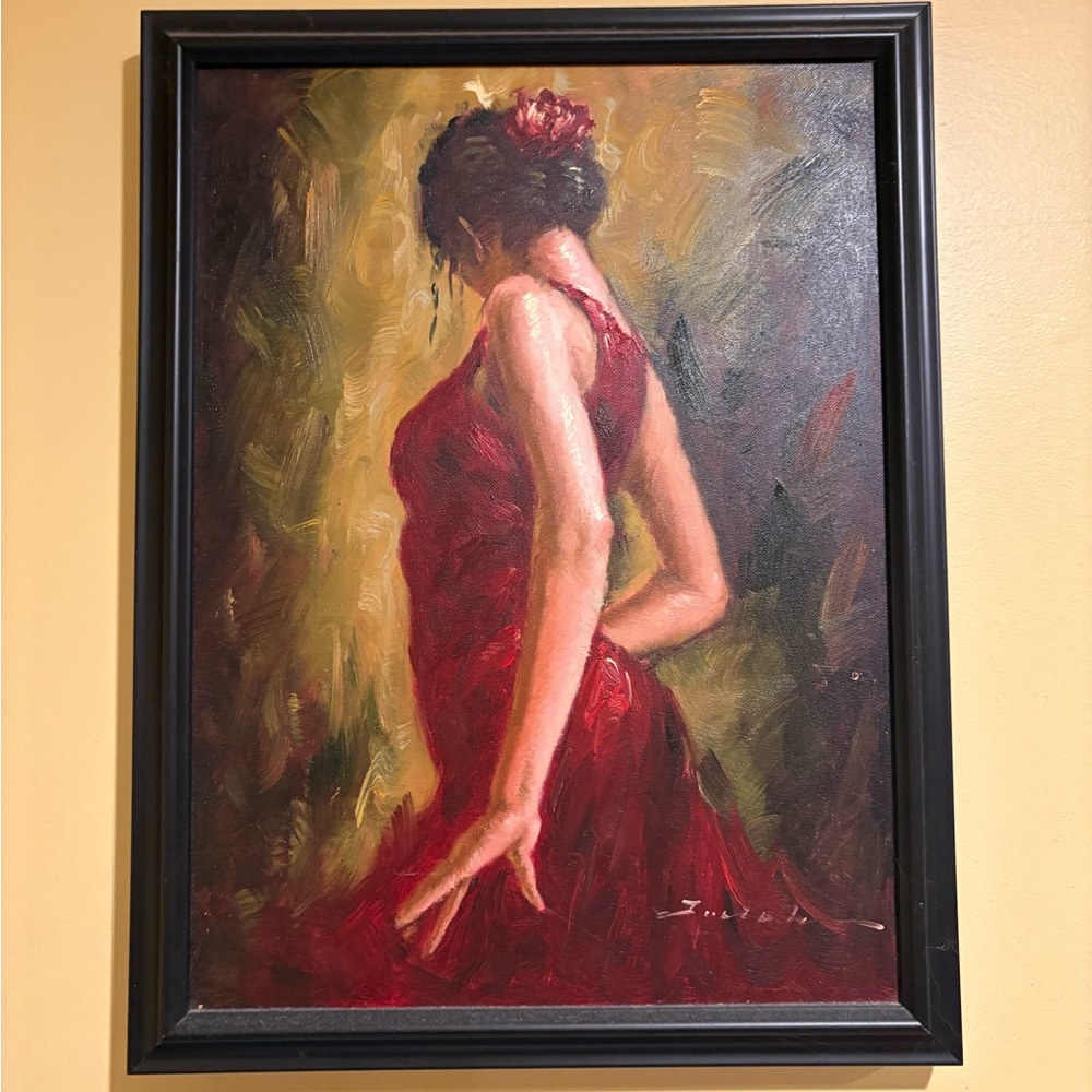 Elegant Red Dress Art Print